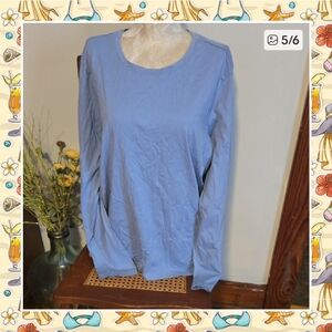 Lands' End Women's Light Blue Long Sleeve Tee Size Xlp